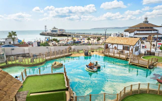 Pics by Samantha Cook Photography 28th July 2019. Pics: Smugglers Cove Adventure Golf, Pier Approach, Bournemouth, Dorset BH2 5AA. Lifestyle shots of Families, adults and children enjoying the Smugglers Cove Adventure Golf, and general views, for Bournemouth and Poole Tourism.